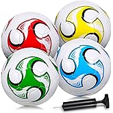Shappy 4 Pcs Soccer Ball Size 3 with Pump Deflated, Outdoor Indoor Soccer Balls Football for Sport Game Youth Boys Teens Adult Training Practice Gifts