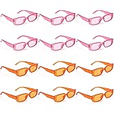 SMAODSGN 12 Pcs Pink Orange Party Sunglasses Bulk Bachelorette Sunglasses Plastic Orange Pink Summer Decorations for Women