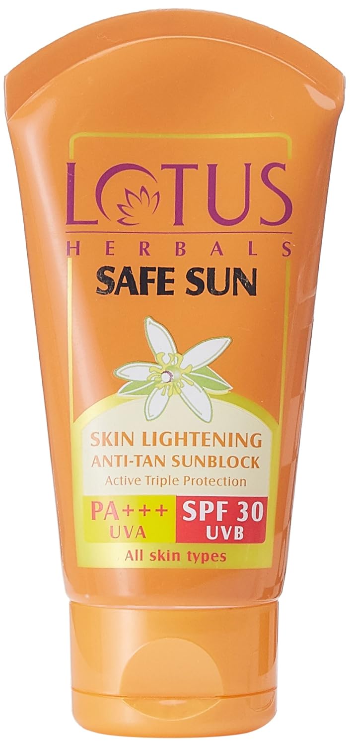 Lotus Herbals Safe Sun Skin Lightening AntiTan Sunblock Spf 30, 50g