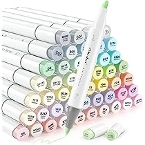【新作入荷!!】  Amazon.com : Pastel 48 Markers- Brush Alcohol Pastel Ohuhu 画材