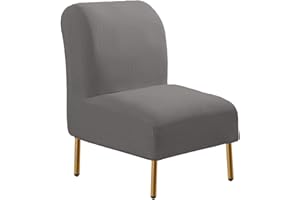 ZC MALL Armless Accent Chair Slipcovers,Stretch Spandex Jacquard Fabric for Armless Accent Chair,Non-Slip Sofa Couch Covers Furniture Protector for Dining Living Room Office Reception Chair,Gray