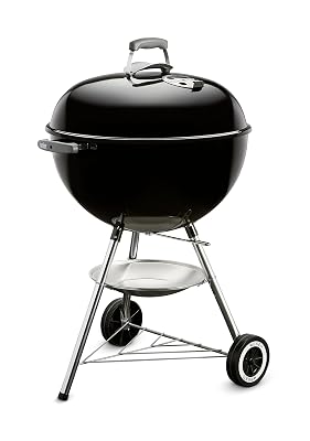 Weber Original Kettle Charcoal Grill, 22-Inch, Black – Classic Outdoor BBQ Grill with One‑Touch™ Cleaning System & Precise Temperature Control Dampers