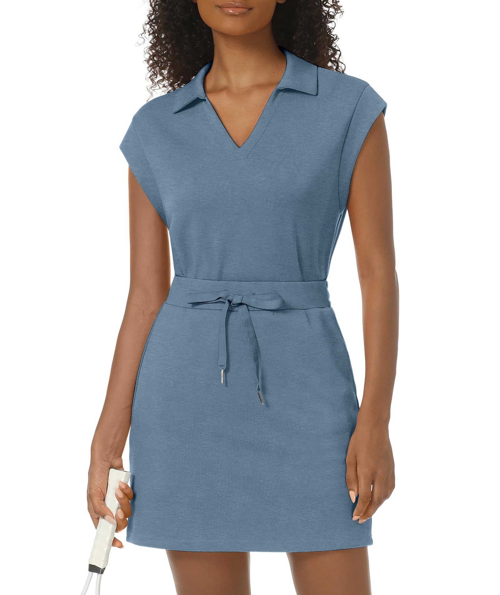 Photo 1 of **MISSING TOP***BOTTOMS ONLY**
Casly Lamiit 2 Piece Skort Set for Women Summer Outfits Short Tennis Skirt Dress High Waisted Tracksuits Cap Sleeve Athletic Clothing Blue Grey XS