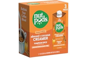 nutpods Pumpkin Spice Creamer - Unsweetened Dairy-Free Creamer, Made from Almonds and Coconuts, Whole30, Gluten Free, Non-GMO, Vegan, Kosher (3-Pack)