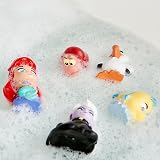 Disney Store Ariel Bath Toy Set 5 Pieces Ursula Scuttle Sebastian Bucket Lid view 2