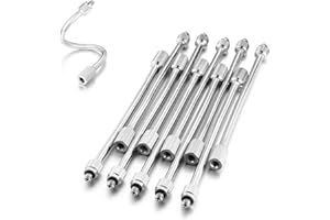 KITMOSE 10 Packs Flexible Mister Nozzle Extensions 5.9 Inch,Brass Mist Rod for Mister Nozzles Bendable Copper Extended Pole 10/24 UNC Thread,Outdoor Misting System Nozzle Extension (10, silver)