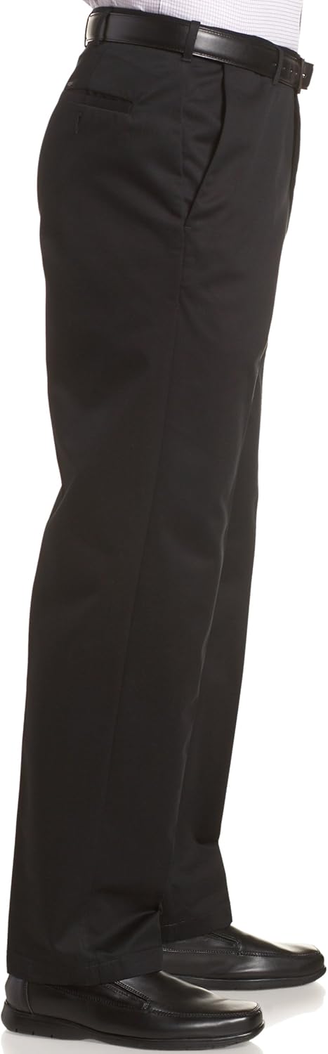Haggar Men's Work To Weekend Hidden Expandable Waist No Iron Plain Front Pant at  Men’s Clothing store: Dress Pants