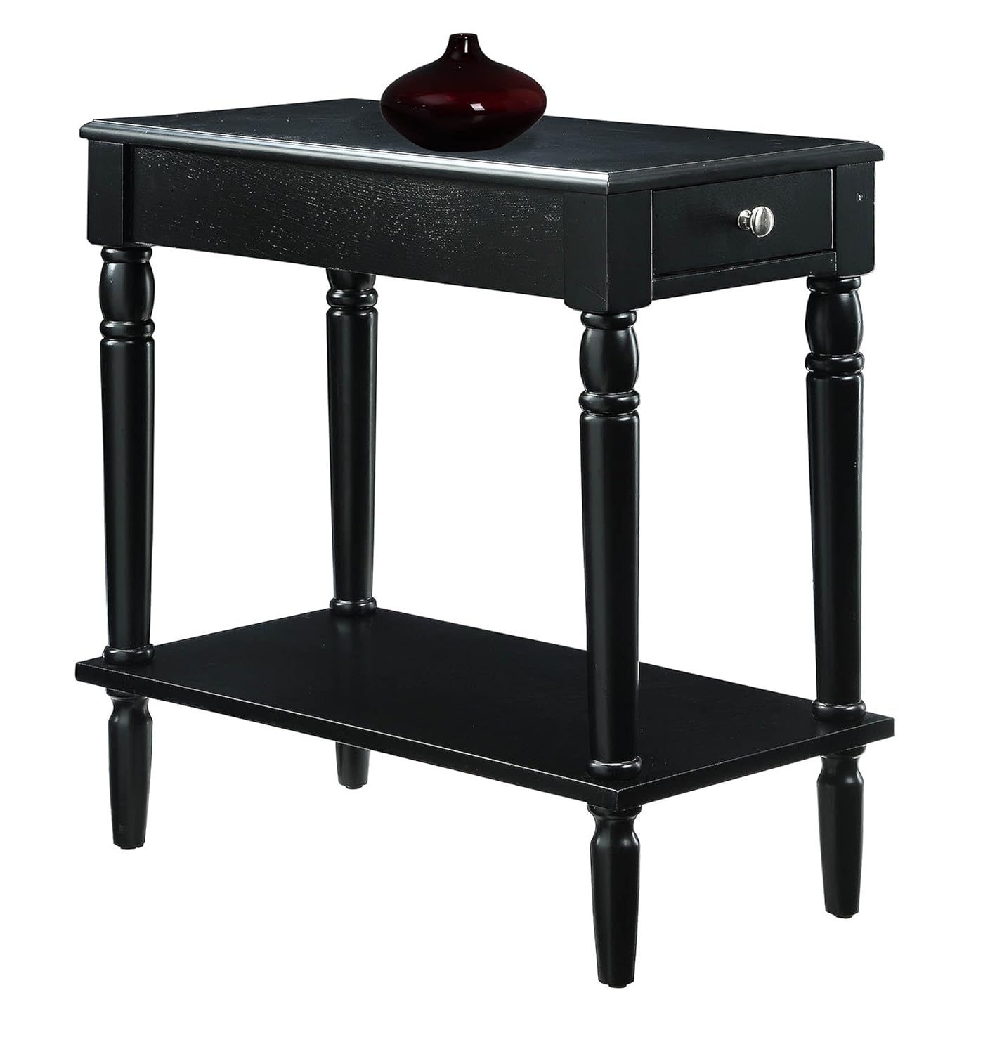 Best Convenience Concepts American Heritage End Table With Shelf And Drawer