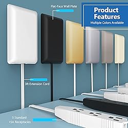 LIDER Flat-Face Outlet Extender with 3