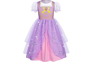 HenzWorld Princess Dress Up for Girls Toddler Princess Costumes Halloween Costume Kids Fancy Birthday Party Outfits 2-8Years