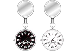 Speidel Nurse Fob Scrub Watch for Medical Professionals, Clip on Watch with Second Hand, Easy to Read, Retractable Rope