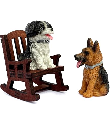 Cavalier King Charles Spaniel Figurine – Hand-Painted Black & White Dog Statue, 4-5 Inches