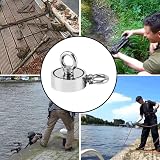 THCMAG Double Sided Magnet Fishing Kit 1000lbs Neodymium Hooks Gloves 100FT Rope view 5
