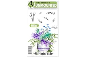 Art Impressions Watercolor Cling Rubber Stamp Foliage 2