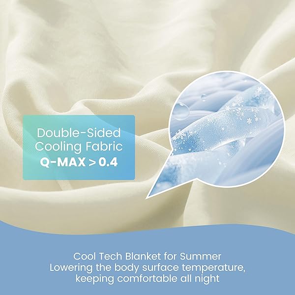SNOWMAN COOLING COMFORTER QUEEN SIZE DOUBLE-SIDED, SOFT COOLING BLANKET FOR HOT SLEEPERS, COLD TOUCH FABRIC SUMMER QUILT, LIGHTWEIGHT Q-MAX>0.4 SILK SMOOTH (YELLOW GREEN/CREAM, 90″X90″)