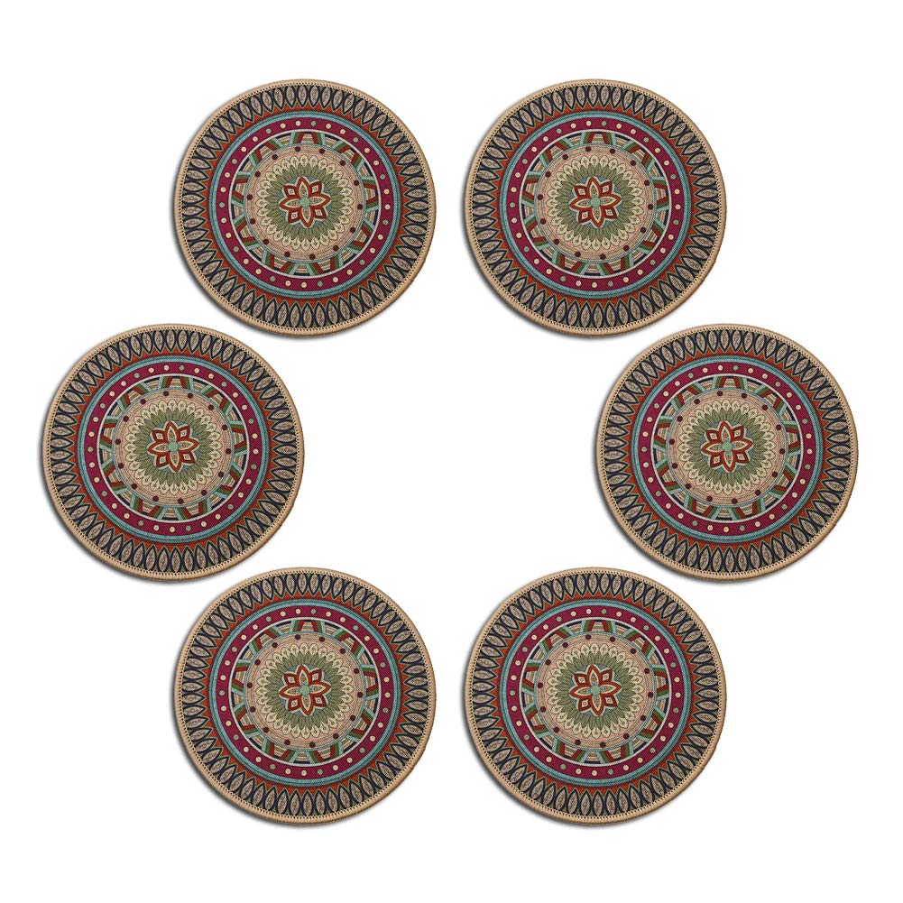 K KILIPES 6pcs 8.5" Round Plant Coaster Mat for Gardening Indoor Outdoor Flower Pots Pad Non Slip Plant Mats for House Plants