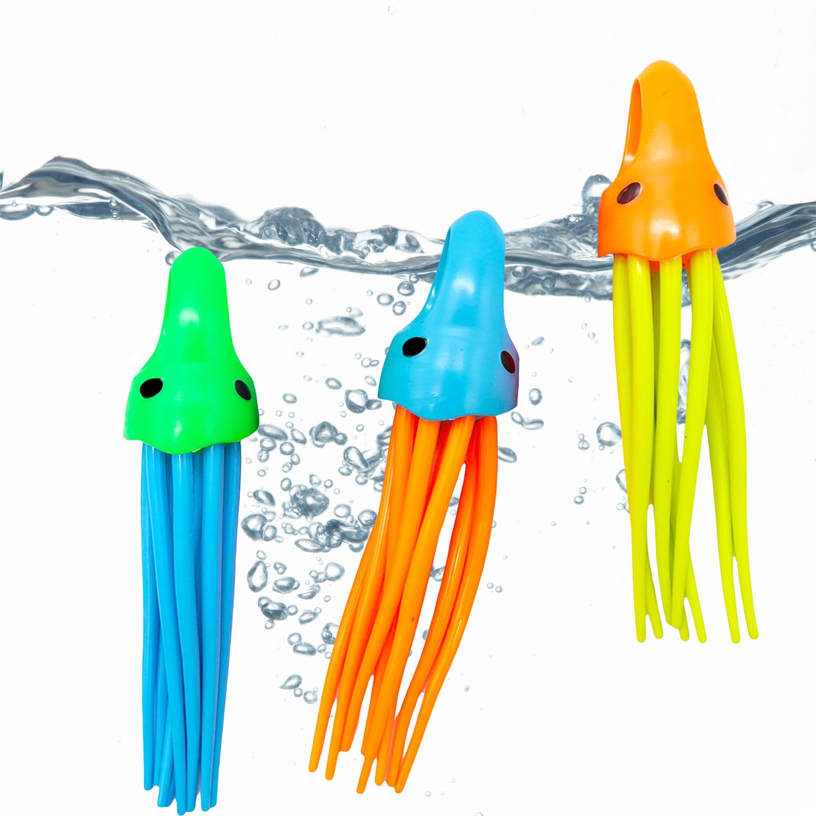 3Pcs Squid Diving Toys for Swimming Pool,Sinking Toys Swimming Sinkers for Kids,Squid Swim Pool Sinkers,Dive Squid Toy,Bath Squid Water Toy Underwater Training Pool Toys for 7-12 Girls Boys Pool Games