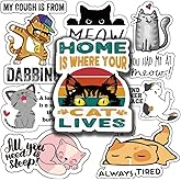 Motivational Cat Sayings Decals Set | Cute Cat Stickers Pack for Water Bottles | Funny Cat Memes Collection