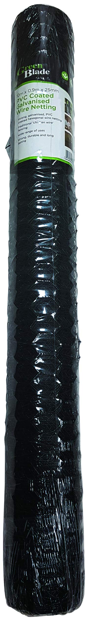 Green Blade BB-CW116 10 x 0.9m PVC Coated Galvanized Wire Netting with 25mm Mesh