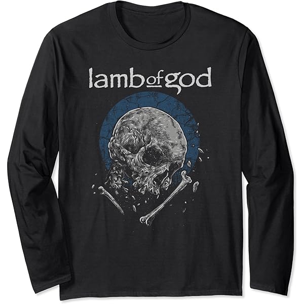 Amazon.com: Lamb of God – Xerox Skull Red Long Sleeve T