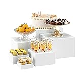OKBHTS 6 White Acrylic Boxes for Display as Buffet