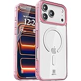Parachute Clear Cover for iPhone 17 Pro Case 6.3" with Magnetic Strip (Compatible with MagSafe) – Slim Transparent Shock-Absorbent, Anti-Yellow, Camera Guard, Bumper, Wireless-Charging -Crystal Pink