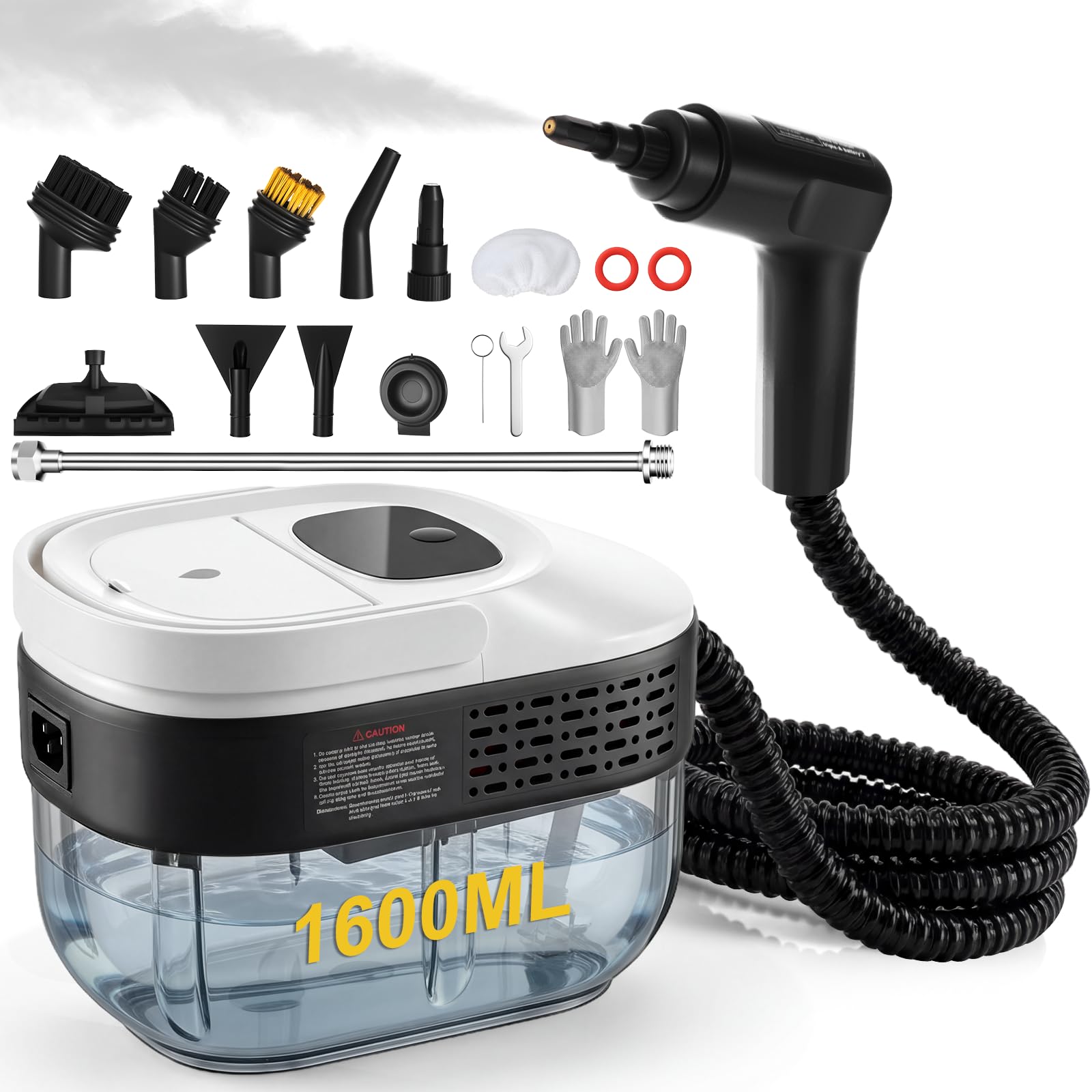 Photo 1 of 2500W Portable Handheld Steam Cleaner,54oz Large Capacity,3-Level Adjustable Handle,15s Fast Heating Steamer for Cleaning with 20 Pcs Accessories,Plug-and-Play Steam Cleaner for Home,Car,Kitchen,More