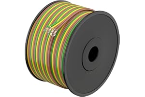 SUZCO 100Ft Enough 14AWG【2-Brown-Wires】 3 Color-Coded 3-Way 4-Wire Trailer RV Boat Bonded Wiries Spool Left & Right Brown Wires, 4 Flat Wishbone SAE J1128 for All Basic Wire Trailers