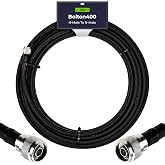 Bolton400 Coaxial Cable 20ft Black, N Male to N Male - LMR&reg;400 Equivalent | Heavy-Duty Ultra-Low-Loss 50-Ohm Design for Signal Boosters, Antennas and Networking Equipment in Residential &amp; Commercial