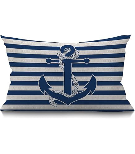 Amazon.com: NAVIBULE Navy Anchor Throw Pillow Covers Nautical
