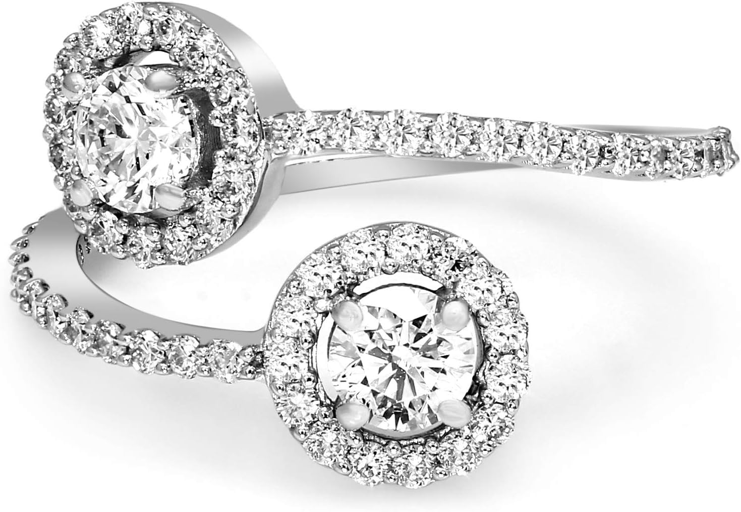 Lab Grown IGI Certified 1 Carat Diamond Ring His & Her Diamond Ring 10K White Gold SI2-I1-GH Quality Lab Created Round Cut Diamond Ring For Women