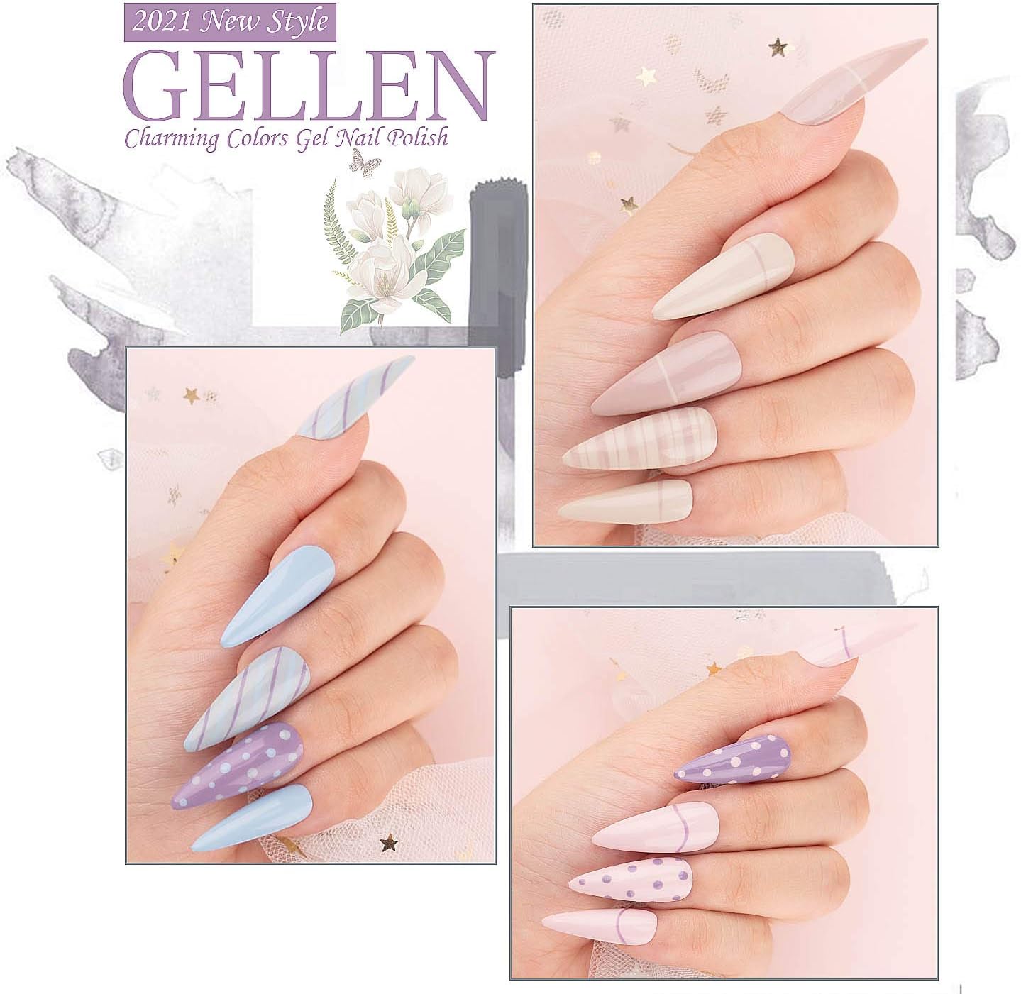 Macaron Gel Nail Polish Set - Gellen Vanilla Cocoa Color Nail Polish kit Soak Off UV LED Gel Varnish Long Lasting Gel Nail Polish kit Manicure kit - Image 4