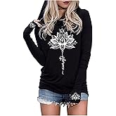 Live by The Sun Love by The Moon Hoodie Women's Sun and Moon Casual Long Sleeve Sweatshirt Round Neck Pullover Tops