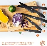 MasterChef 5 Piece Knife Set with Block, Stainless Steel Blades view 2