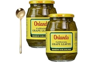 WESTLAKE ART California Grape Leaves, 16 Ounces - Handpicked For Dolmas & Mediterranean Dishes, | Bundled With Golden Ss Spoon - Versatile & Nutrient-Rich, Easy-To-Use - [Pack Of 2]