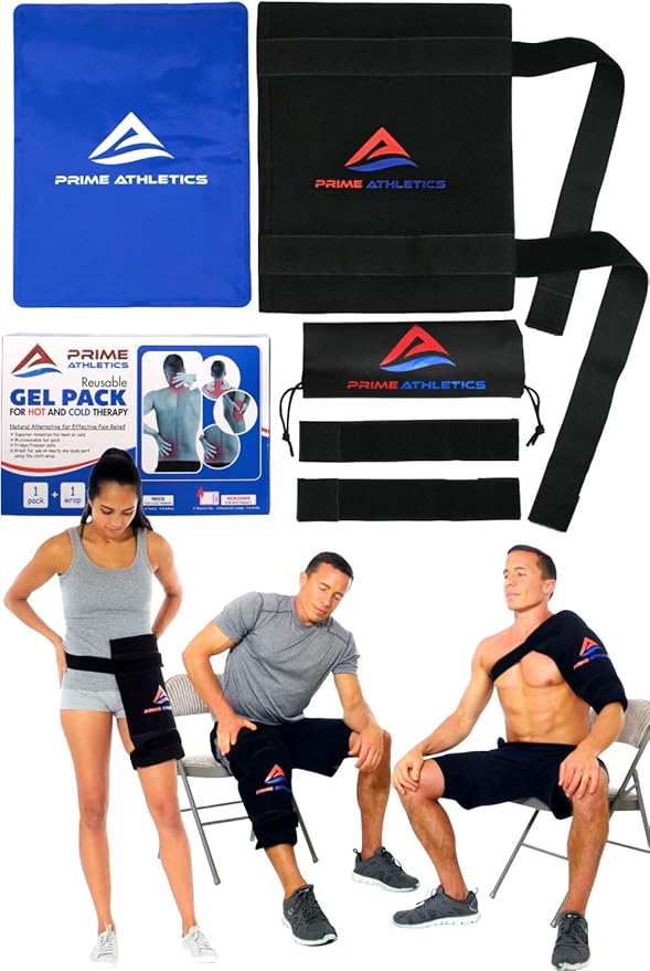 Large Reusable Gel Ice Pack for Injuries with Wrap Hot