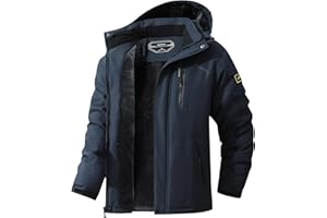 MAOYSSEN Men's Ski Jacket Warm Winter Snow Coat Waterproof Mountain Windbreaker Snowboarding Jacket Hooded for Hiking Traval