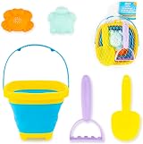 abeec 5 Piece Foldable Beach Bucket Set Collapsible Sand Toys view 2
