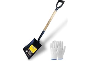 FORCOLID Flat Shovel, Square Shovel for Transfer Snow, 41 inch Long, Durable D Grip, for Farming, Outdoor Works, Gardening, Landscape Works
