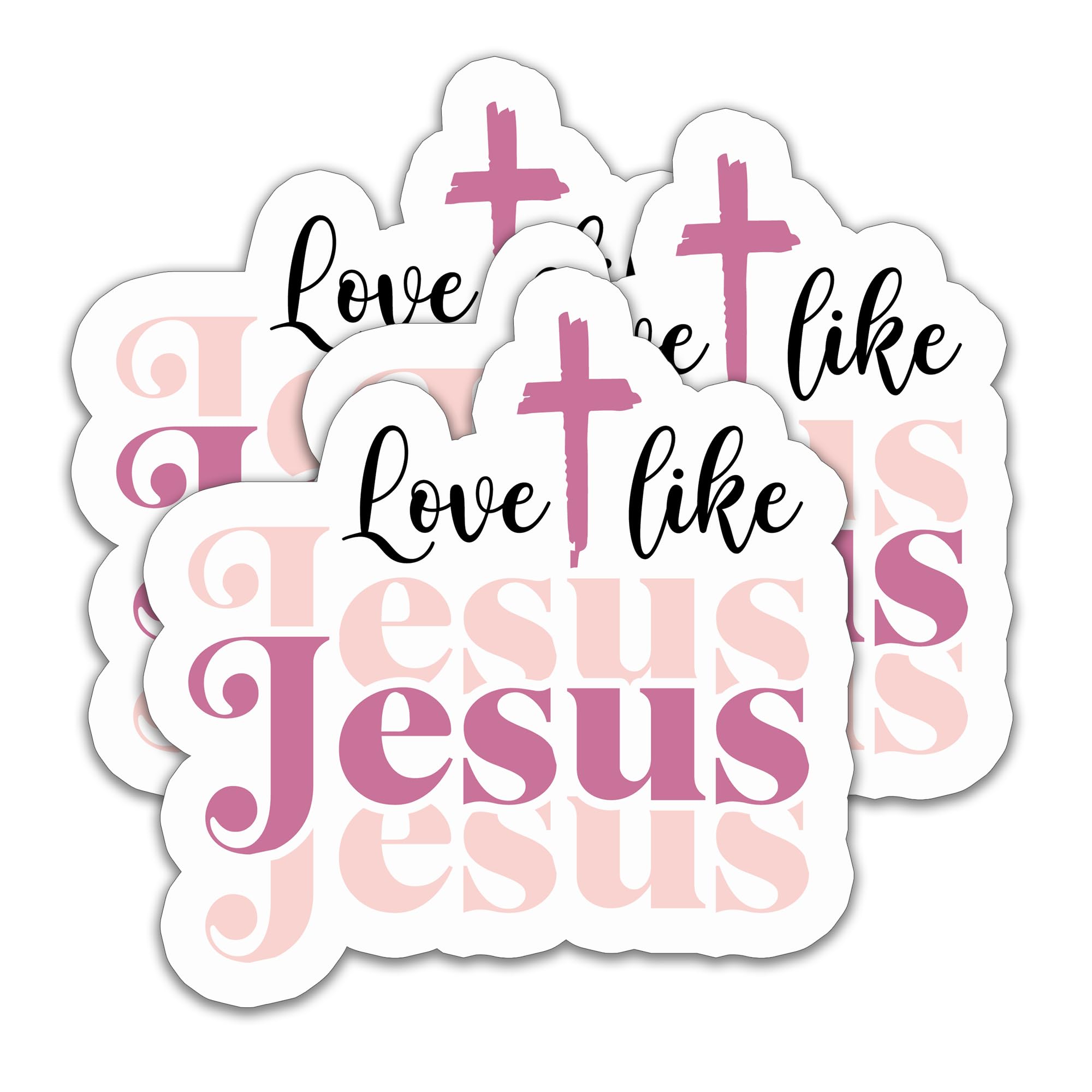 Photo 1 of (3PCS) Love Like Jesus Stickers – Inspirational Christian Vinyl Decals for Laptops, Water Bottles, Bibles, Tumblers – Faith-Based Jesus Stickers for Women & Teens, 3" x 2.9"