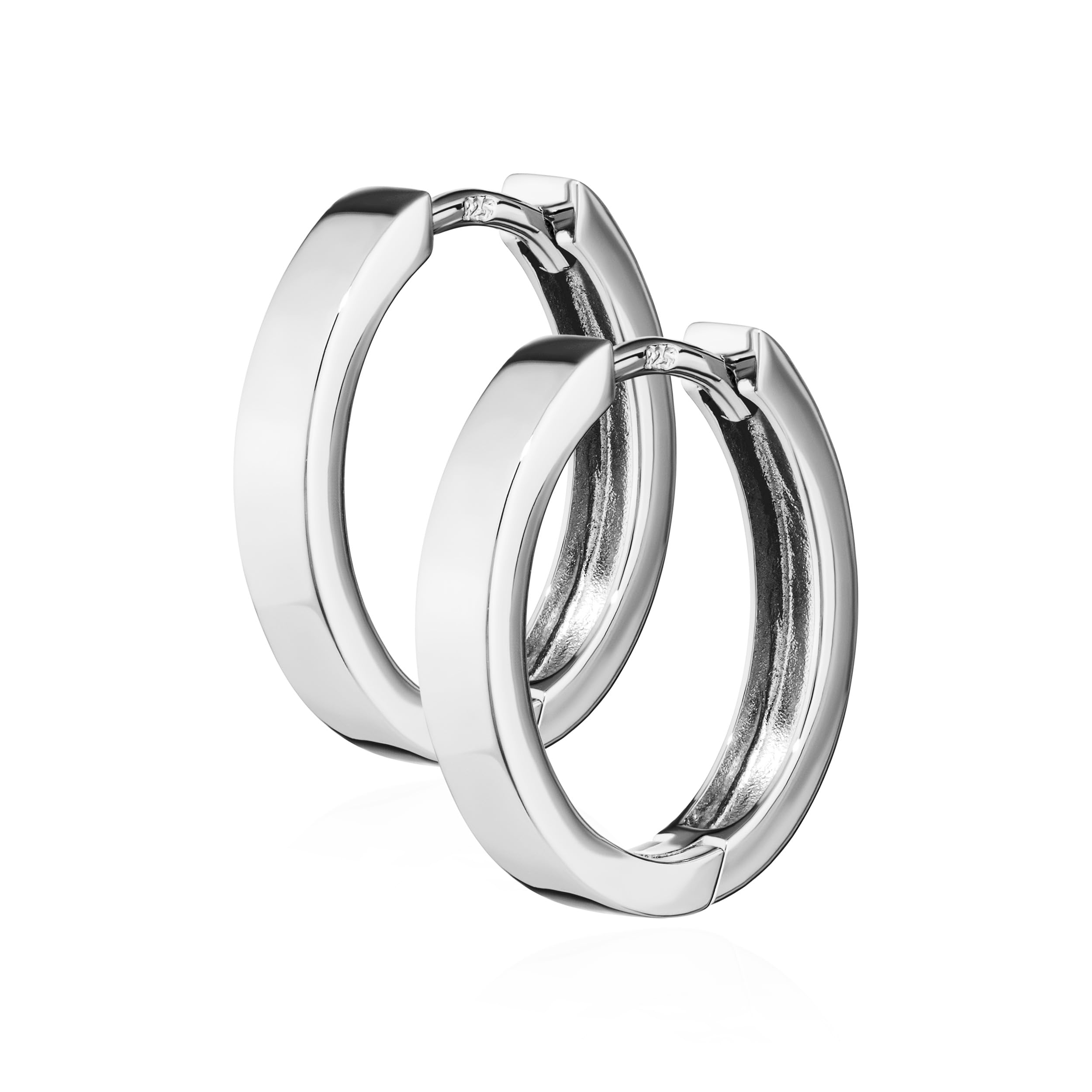 NKlaus silver pair 925 sterling silver hinged earrings 16 x 3mm tarnish proof 4793