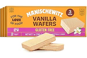 MANISCHEWITZ Manishewitz Gluten Free Vanilla Wafers, 7oz (3 Pack) Crispy Wafer with Creamy Vanilla Filling | Dairy Free | Non GMO | Kosher (including Passover)