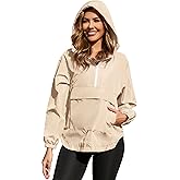 PESION Womens Packable Waterproof Raincoat Lightweight Rain Jacket, Running Cycling Hiking Windbreaker Pullover Jackets