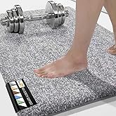 Yimobra Bathroom Rugs Non Slip Washable,Soft Absorbent Microfiber Bath Mat, Dual-Tone Decor Rug with Rubber Backing for Bathroom Floor,Tub and Shower,32x20, Home Essentials,Grey and White