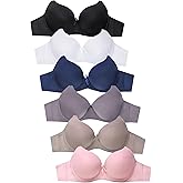 Mamia Women's Basic Plain Bras, Pack of 6