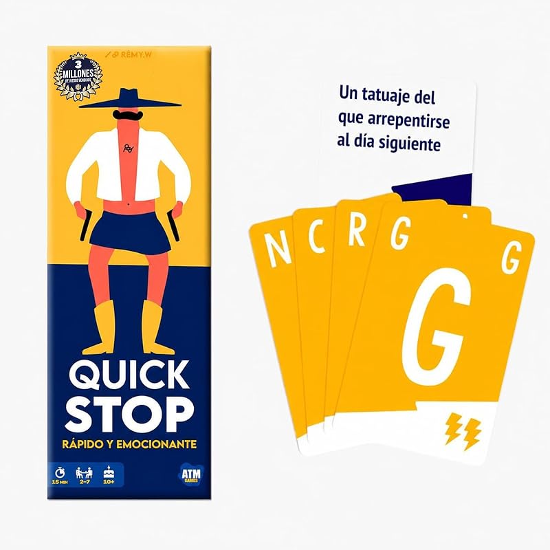 QuickStop - Juego de Mesa para Familia y Amigos - 2 a 7 Jugadores - 15min