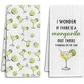 IRTAGANNY Margarita Cocktail Kitchen Towels, Gifts for Margarita Lovers, Modern Cocktail Themed Dish Tea Hand Towels for Kitchen Bar Cart Decor, 16x24 Inch Set of 2