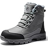 ANGRYRAM Winter Steel Toe Boots for Men Women Warm Comfortable Slip Resistant Snow Work Boots Puncture Resistant Safety Winter Work Boot