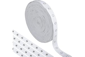 CDOKY 15 Yard Sewing Snap Tape Trim, Snap Button Tape Soft Cloth Sewing Snap, Sewing Snap Ribbon Fastener Press Stud Tape for Sewing DIY Accessories (15 Yard Black) (White)