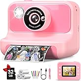 Kids Camera Instant Print, Kids Camera 1080P HD Video Digital Camera | Christmas Birthday Gifts for Girls and Boys, Toddler Toy for 3-12 Years Old